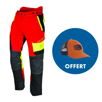 Pantalon anti-coupure SOLIDUR COMFY rouge - Classe 1