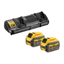 Pack 2 batteries DEWALT XR FLEXVOLT 18/54 V 6,0 Ah et chargeur double DCB132T2-QW