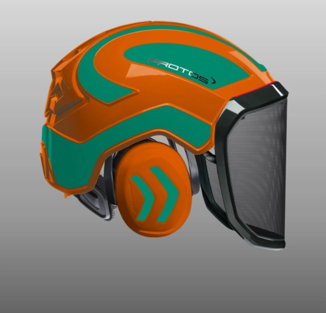 Casque forestier Protos Integral Forest - Orange et Gris