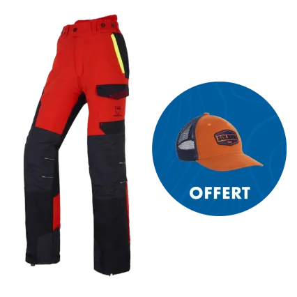 Pantalon anti-coupure SOLIDUR INFINITY - Classe 1 - Type A - Rouge
