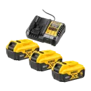 Pack 3 batteries DEWALT XR 18 V 5,0 Ah et chargeur universel DCB1104P3-QW