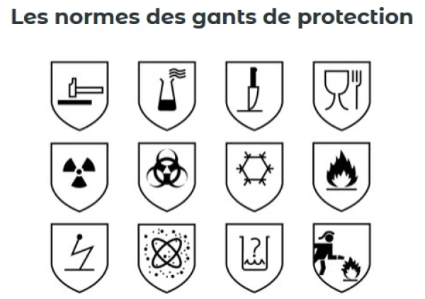 Nomenclature des gants de protection