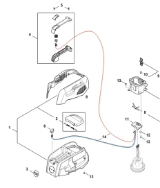 Vue éclatée A - Capot - Aspirateur à batterie STIHL SEA 60