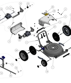 Vue éclatée Chassis (2024 - ) - Tondeuse mulching à batterie GRIN BM46A - Pack 1 batterie