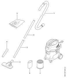 Vue éclatée Outils, Accessoires optionnels - Aspirateur STIHL SE 33