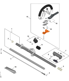 Vue éclatée Tube complet - CombiSystème à batterie STIHL KMA 140 R